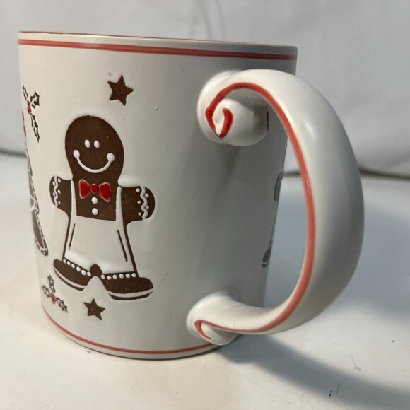 Gingerbread Man Christmas Ceramic Coffee Mug 20 oz Embossed Trees Eli + Ana - Picture 5 of 7